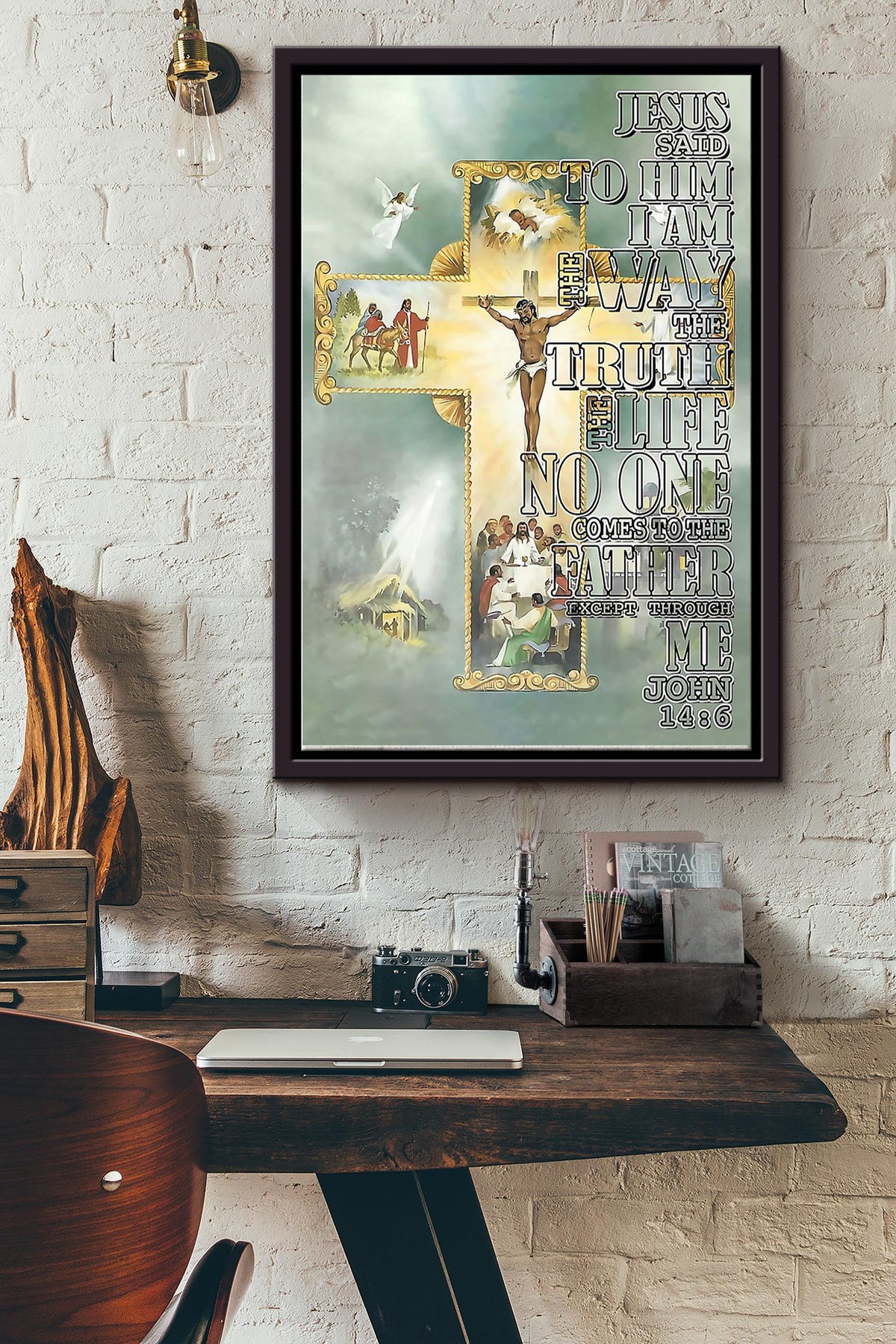 Jesus Said To Him Jesus Life Poster Framed Matte Canvas
