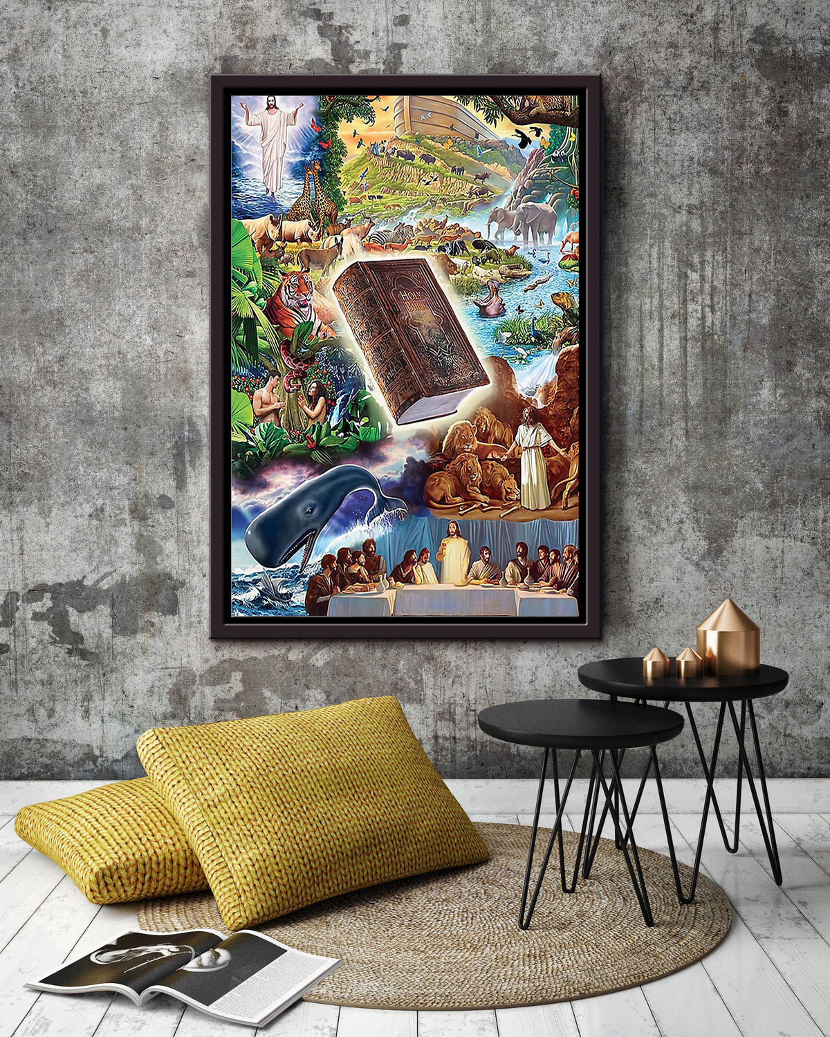 Holy Bible Encouraging Bible Verses Christian Wall Art Gift For Christmas Decor Framed Canvas Framed Prints, Canvas