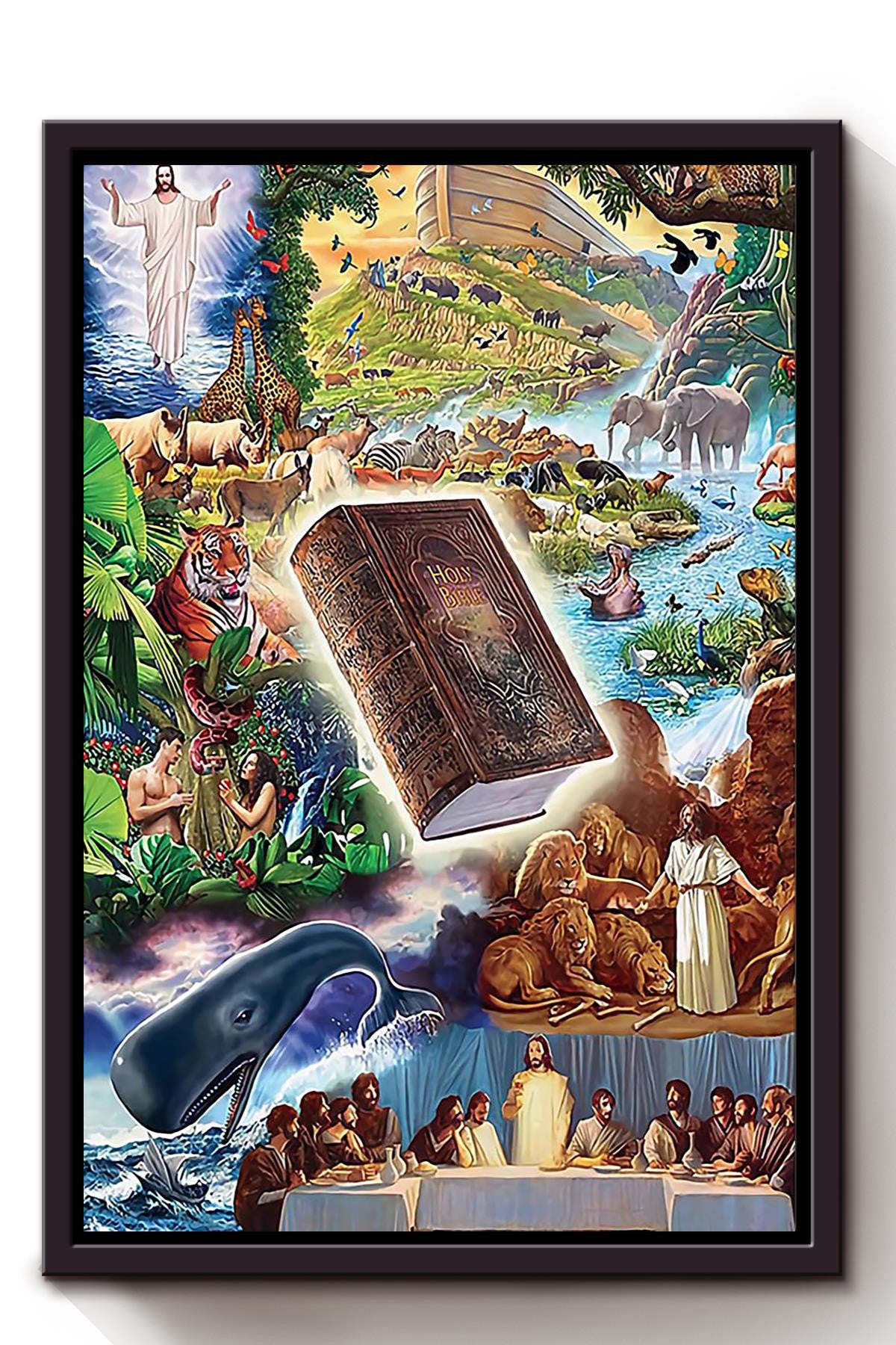 Holy Bible Encouraging Bible Verses Christian Wall Art Gift For Christmas Decor Framed Canvas Framed Prints, Canvas