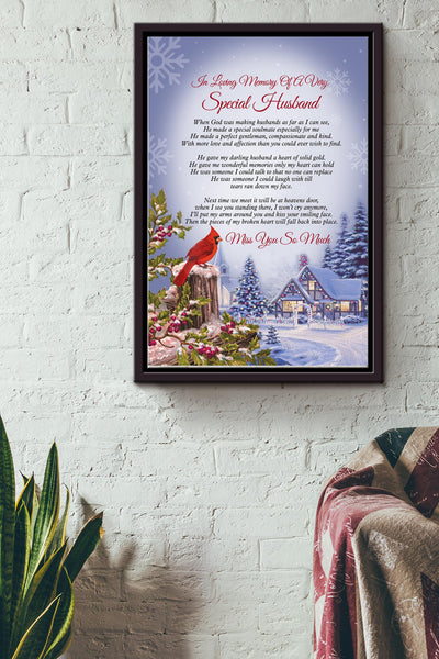 In Loving Memory Of A Very Special Husband Framed Matte Canvas