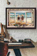 Lesbian Couple At The Beach And They Lived Happily Ever After Poster n Framed Matte Canvas