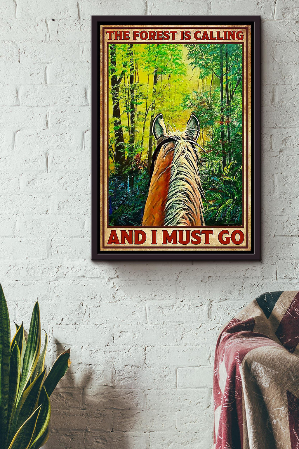 Cowgirl The Forest Is Calling I Must Go Running Horse Wall Art Gift For Horse Lover Horseback Rider Cowboy Framed Canvas Framed Prints, Canvas