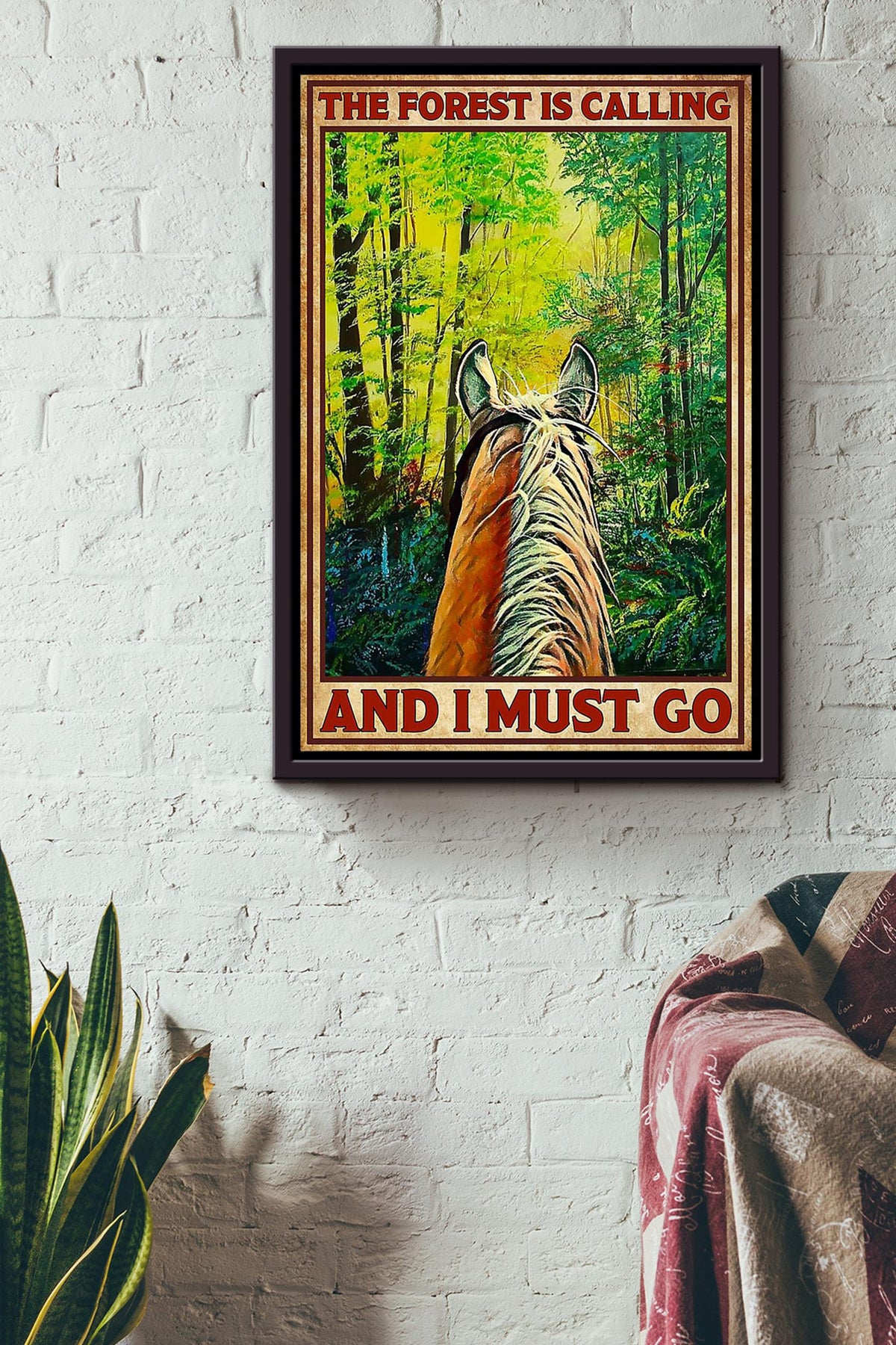 Cowgirl The Forest Is Calling I Must Go Running Horse Wall Art Gift For Horse Lover Horseback Rider Cowboy Framed Canvas Framed Prints, Canvas