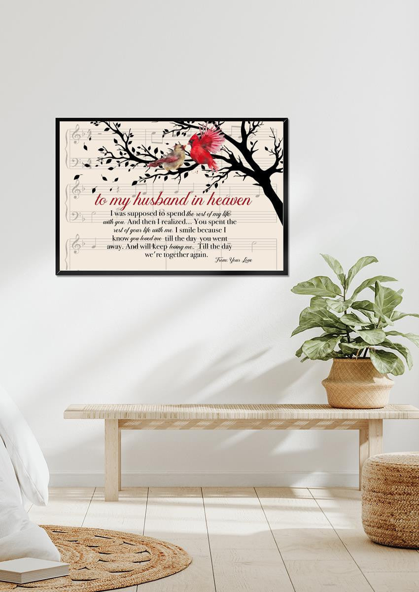 Memorial Quote Wall Art From Wife To Husband Gift For Memorial Day Framed Prints, Canvas