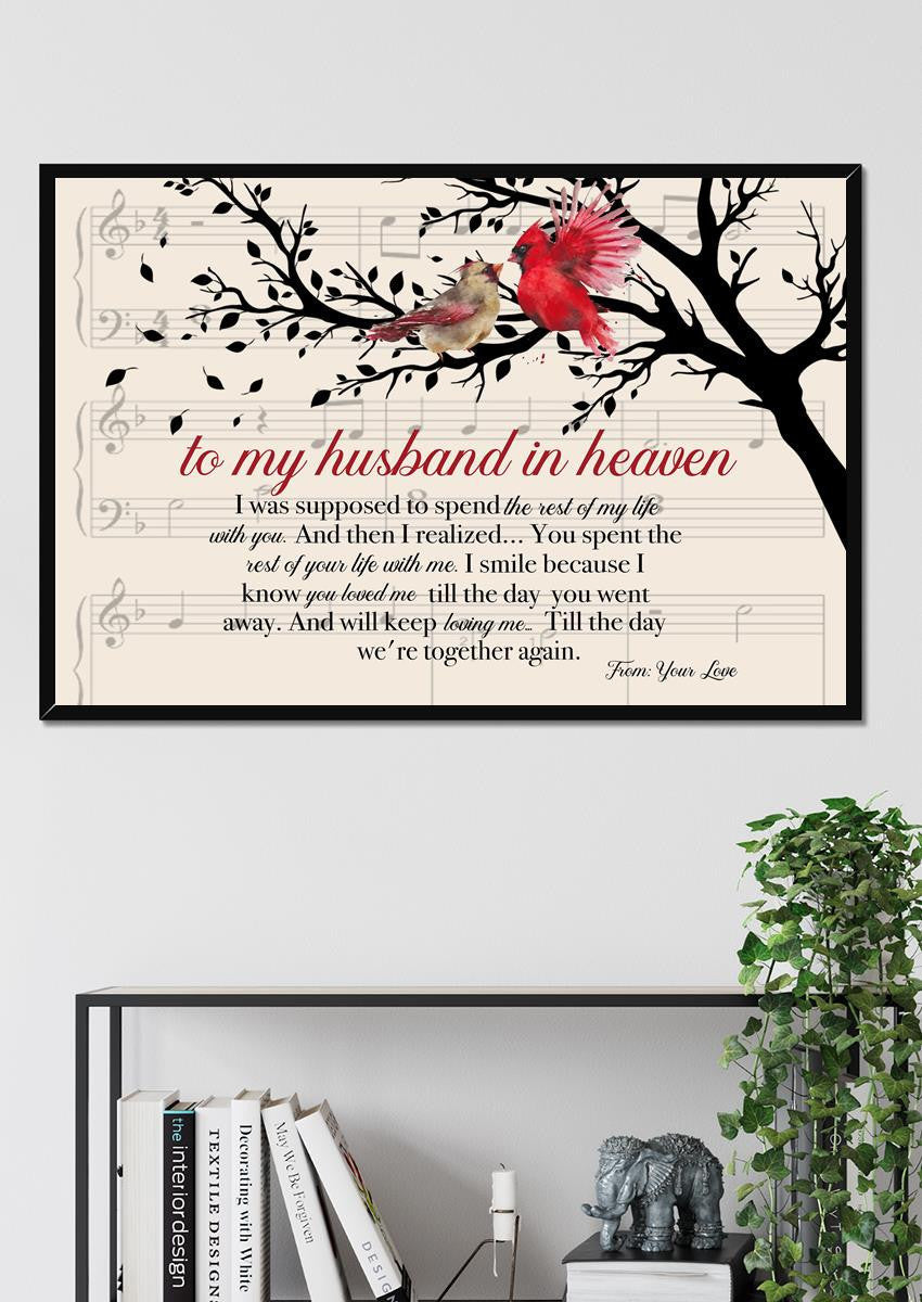 Memorial Quote Wall Art From Wife To Husband Gift For Memorial Day Framed Prints, Canvas