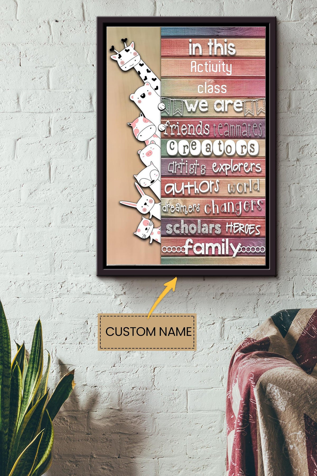In This Class Personalized Poster - Class Decor Wall Art - Gift For School Decor Friend Framed Matte Canvas Framed Prints, Canvas
