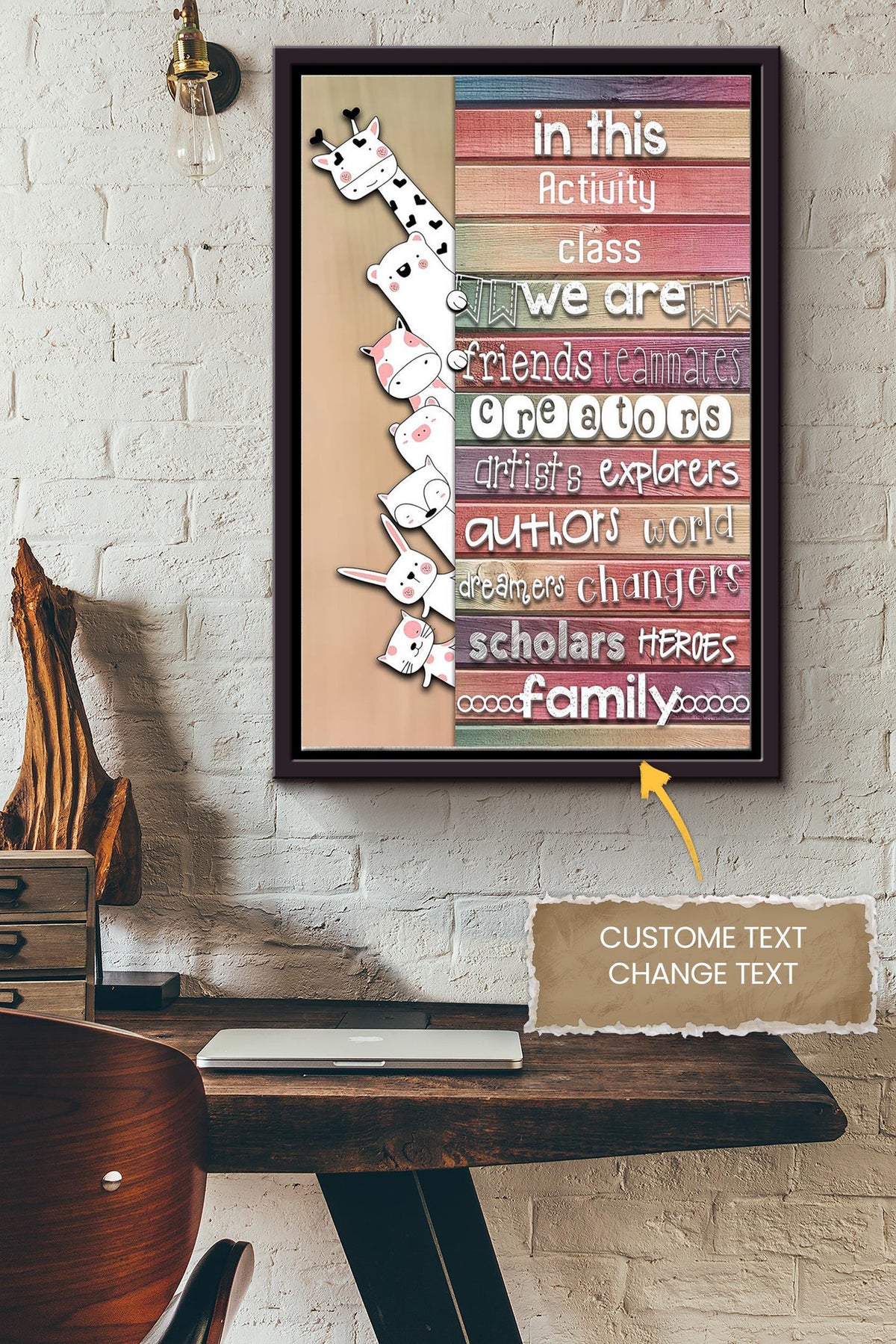 In This Class Personalized Poster - Class Decor Wall Art - Gift For School Decor Friend Framed Matte Canvas Framed Prints, Canvas