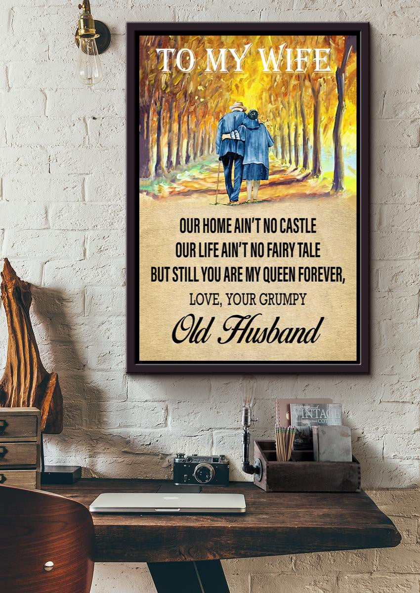 Loving Letter From Husband To Wife You Are My Queen Gift For Valentine Wedding Anniversary Framed Canvas