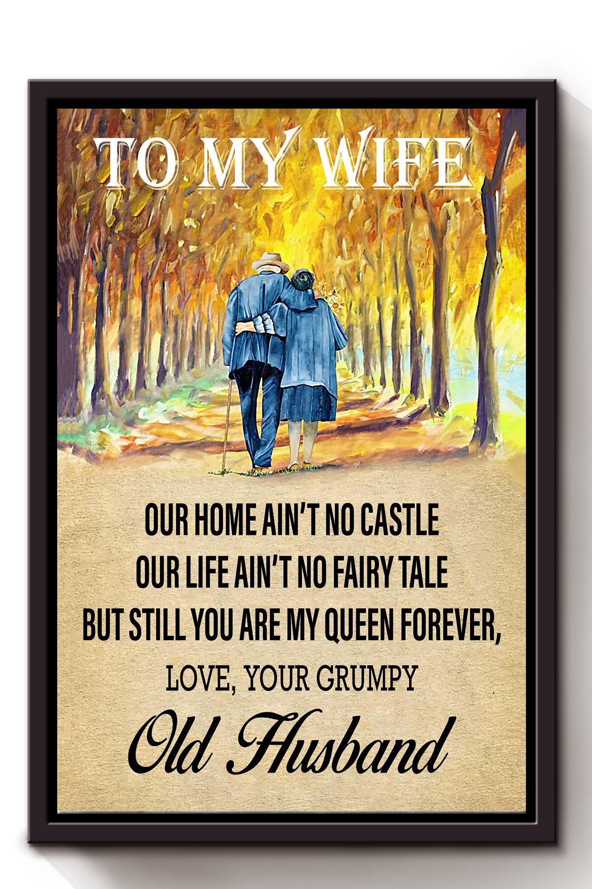 Loving Letter From Husband To Wife You Are My Queen Gift For Valentine Wedding Anniversary Framed Canvas