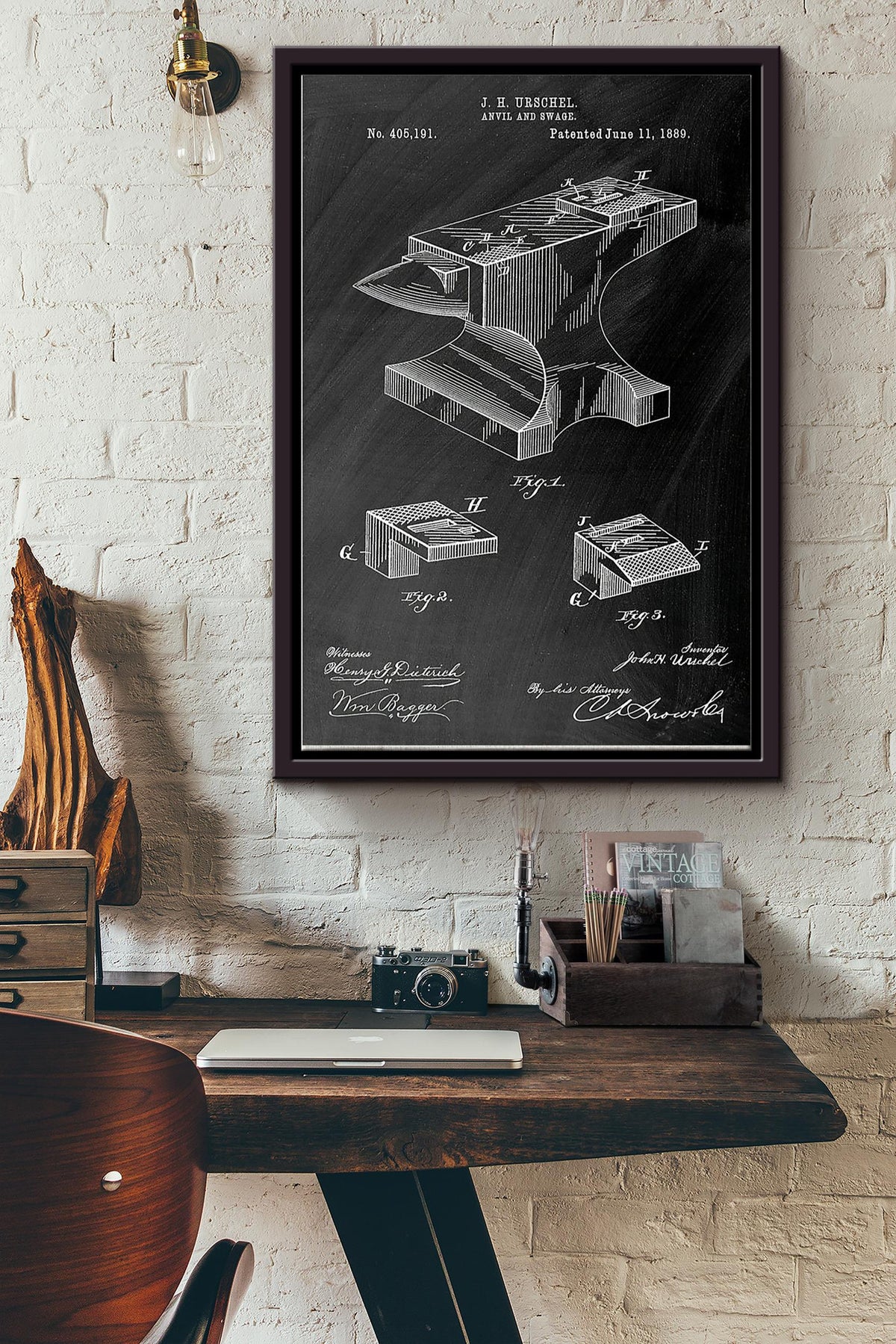 Blacksmith Anvil Poster Framed Matte Canvas