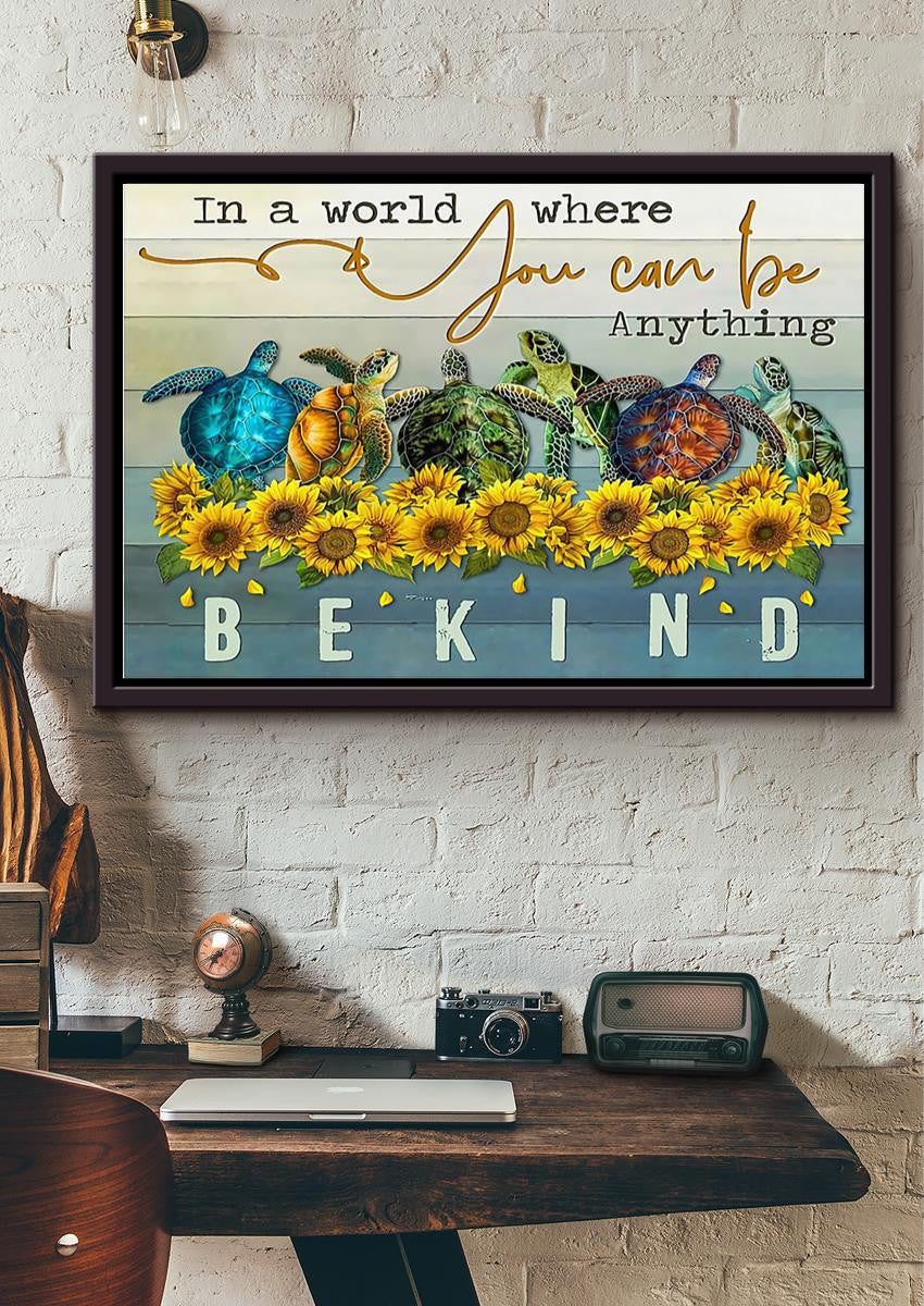 In World You Can Be Anything Be Kind Motivation Quote Wall Art For Home Decor Housewarming Framed Prints, Canvas