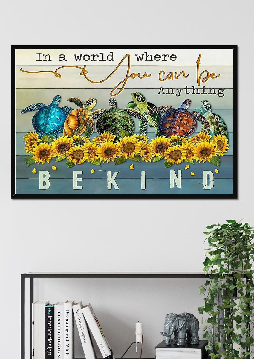 In World You Can Be Anything Be Kind Motivation Quote Wall Art For Home Decor Housewarming Framed Prints, Canvas