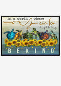 In World You Can Be Anything Be Kind Motivation Quote Wall Art For Home Decor Housewarming Framed Prints, Canvas