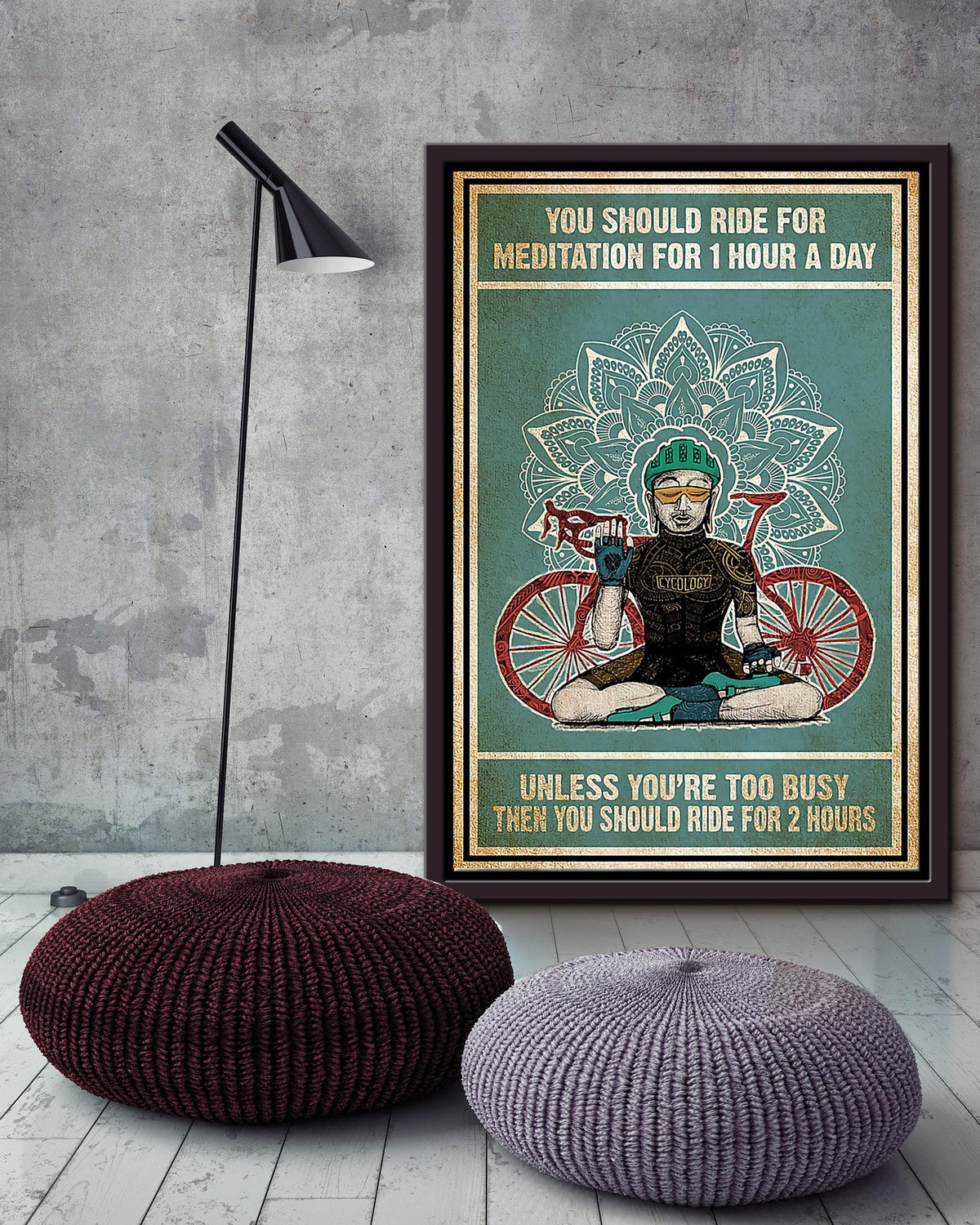 Inspirational Riding Yoga Quotes You Should Ride For Meditation For Hour A Day Wall Art For Home Decor Framed Matte Canvas Framed Prints, Canvas