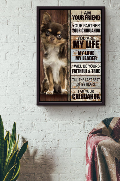 Chihuahua Thankful For Foster Care Quotes Gift For Dog Mom Dog Lover Framed Canvas