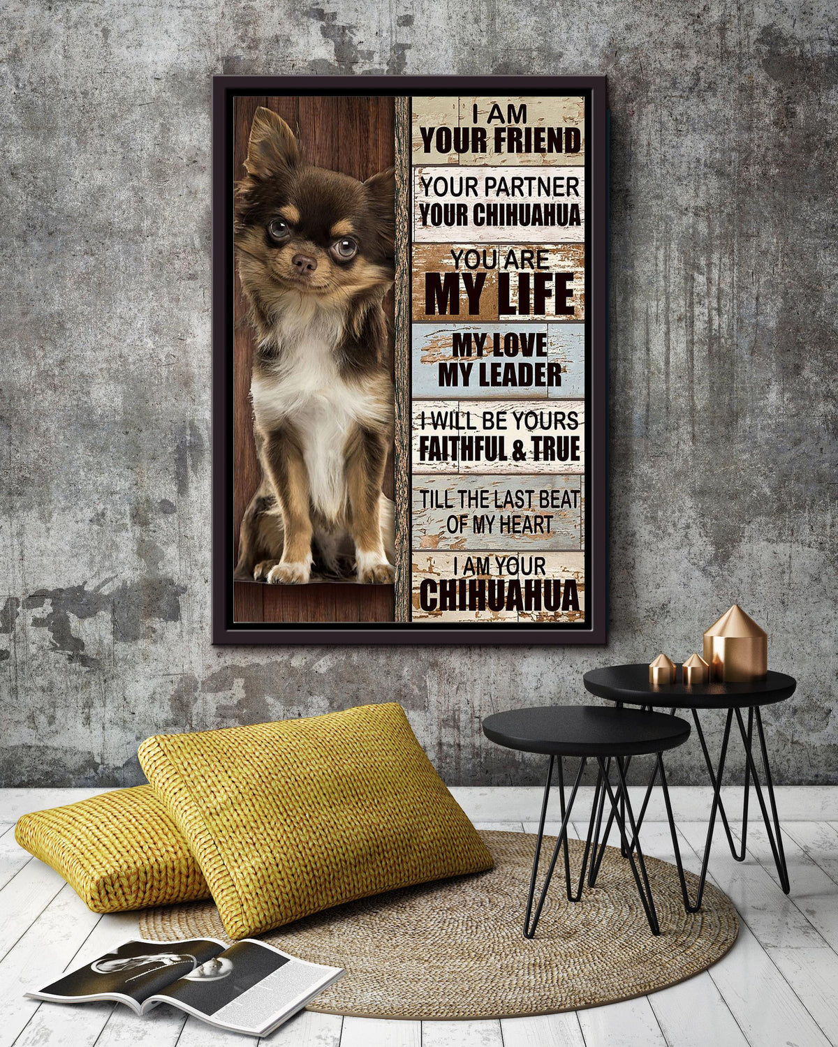 Chihuahua Thankful For Foster Care Quotes Gift For Dog Mom Dog Lover Framed Canvas
