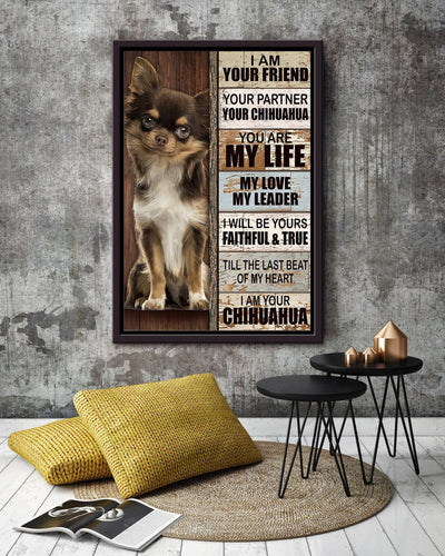 Chihuahua Thankful For Foster Care Quotes Gift For Dog Mom Dog Lover Framed Canvas