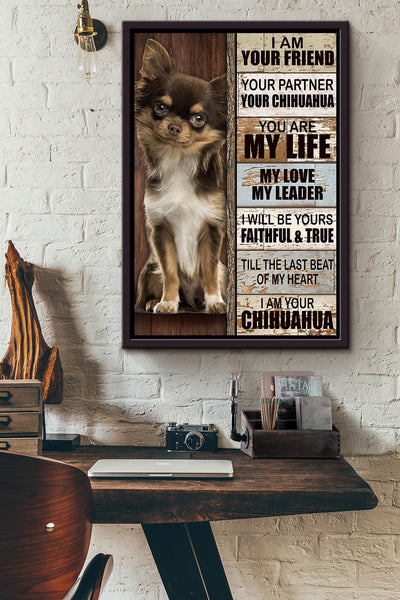 Chihuahua Thankful For Foster Care Quotes Gift For Dog Mom Dog Lover Framed Canvas
