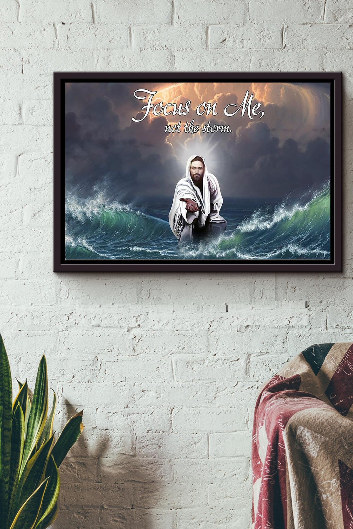 Jesus Focus On Me Not The Storm Christian Poster n Framed Matte Canvas