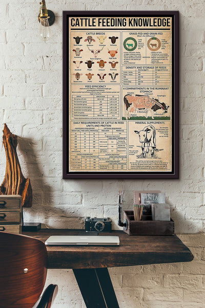 Cattle Feeding Knowledge Things You Need To Know About Cattle Feeding Poster Framed Matte Canvas