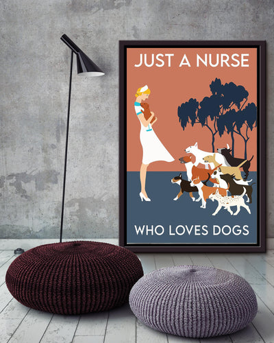A Nurse Loves Dog Gift For Nurse's Day Gift Framed Canvas