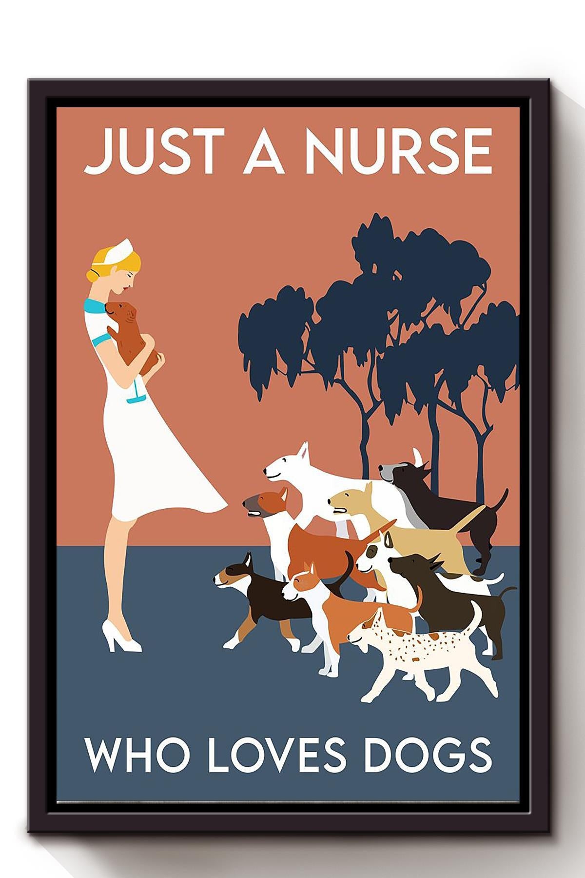 A Nurse Loves Dog Gift For Nurse's Day Gift Framed Canvas