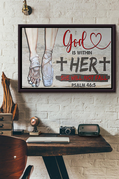 God Is Within Her She Will Not Fall Poster n Framed Matte Canvas
