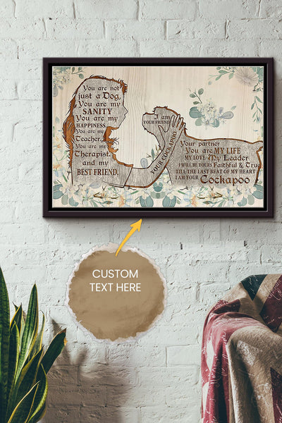 Cockapoo Girl Therapist Best Friend Personalized Poster - Animal Wall Art - Gift For Dog Lover Dog Foster Puppy Fan Framed Matte Canvas Framed Prints, Canvas
