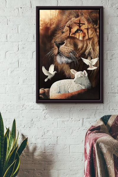 Lion Of Judah Christian Wall Art Gift For Church Of Jesus Christ Framed Canvas Framed Prints, Canvas