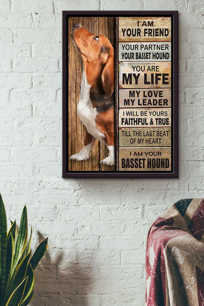 Basset Hound Thankful For Foster Care I'm Your Friend Quotes Gift For Dog Mom Dog Lover Framed Canvas