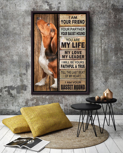 Basset Hound Thankful For Foster Care I'm Your Friend Quotes Gift For Dog Mom Dog Lover Framed Canvas
