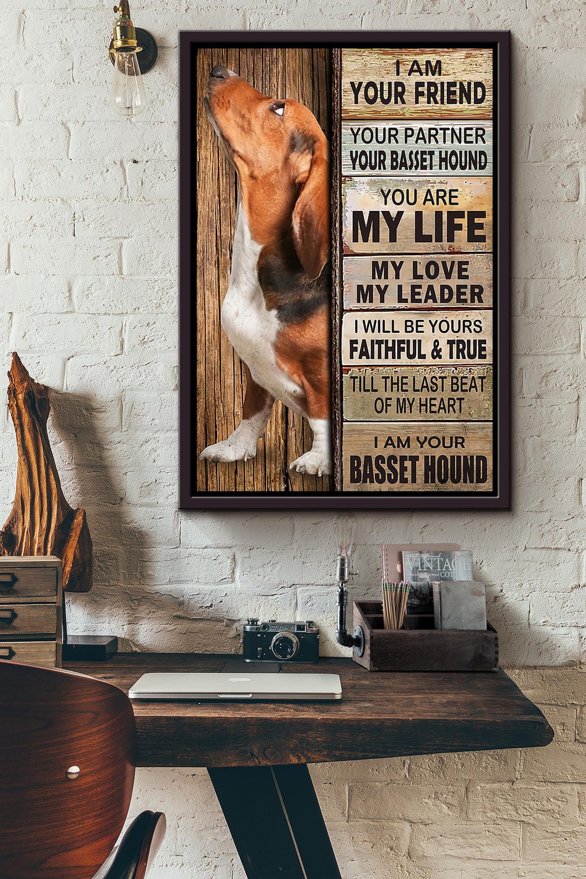 Basset Hound Thankful For Foster Care I'm Your Friend Quotes Gift For Dog Mom Dog Lover Framed Canvas