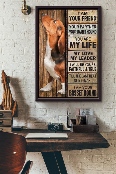 Basset Hound Thankful For Foster Care I'm Your Friend Quotes Gift For Dog Mom Dog Lover Framed Canvas