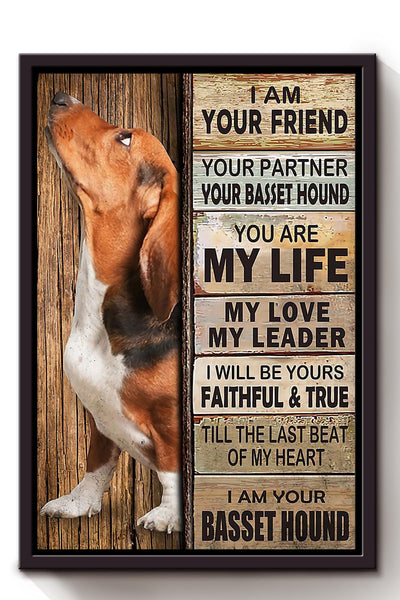 Basset Hound Thankful For Foster Care I'm Your Friend Quotes Gift For Dog Mom Dog Lover Framed Canvas