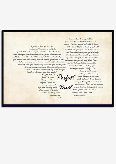 Ed Sheeran Ft Beyonce Perfect Duet Lyrics Couple Typography