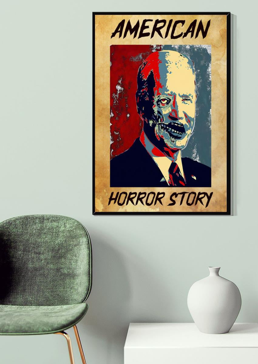 America Horror Story Scary Halloween Poster - Gift For Halloween American, Joe Biden Framed Matte Canvas