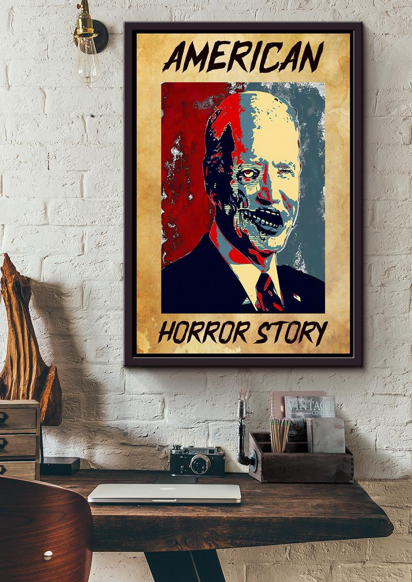 America Horror Story Scary Halloween Poster - Gift For Halloween American, Joe Biden Framed Matte Canvas