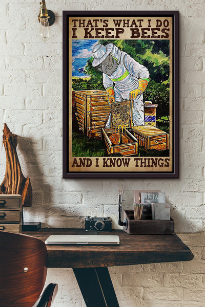 Bee Keeper Bee Wall Art Gift For Farmhouse Decor Honey Lover Kitchen Decor Framed Canvas Framed Prints, Canvas