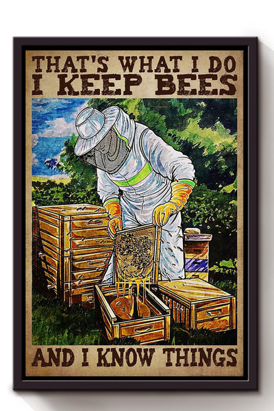 Bee Keeper Bee Wall Art Gift For Farmhouse Decor Honey Lover Kitchen Decor Framed Canvas Framed Prints, Canvas