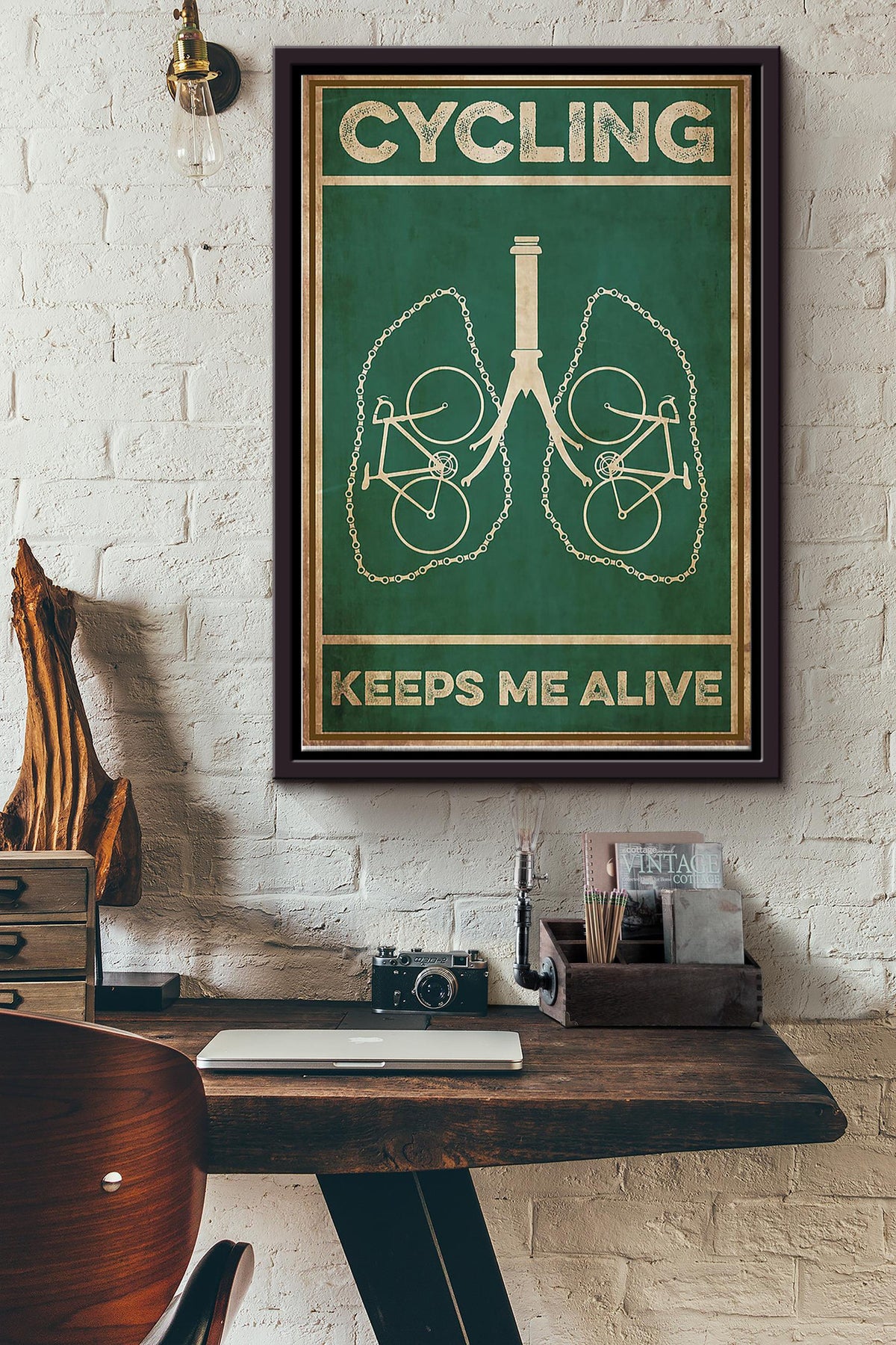 Cycling Keep Me Alive Poster Framed Matte Canvas