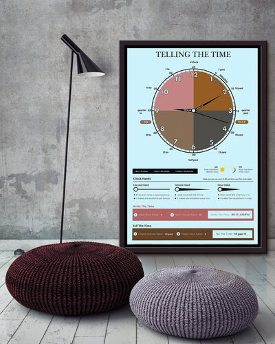 Math Teacher Telling The Time Teacher Wall Art For Classroom Decor Framed Canvas Framed Prints, Canvas