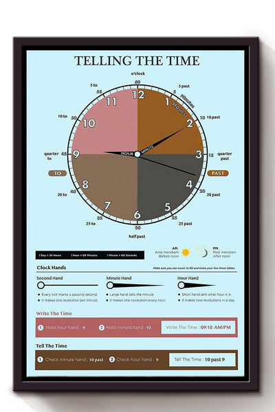 Math Teacher Telling The Time Teacher Wall Art For Classroom Decor Framed Canvas Framed Prints, Canvas