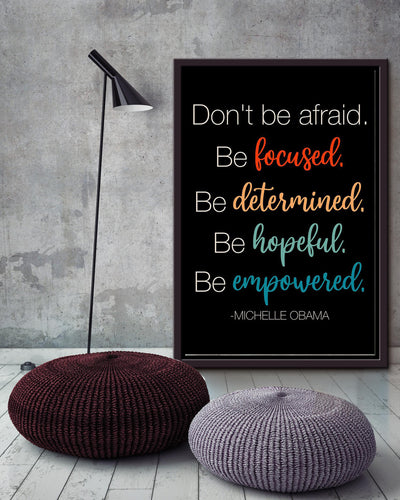 Don't Be Afraid Motivation Quote Wall Art For Home Decor Housewarming Framed Canvas Framed Prints, Canvas
