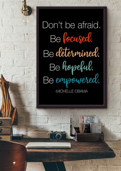 Don't Be Afraid Motivation Quote Wall Art For Home Decor Housewarming Framed Canvas Framed Prints, Canvas