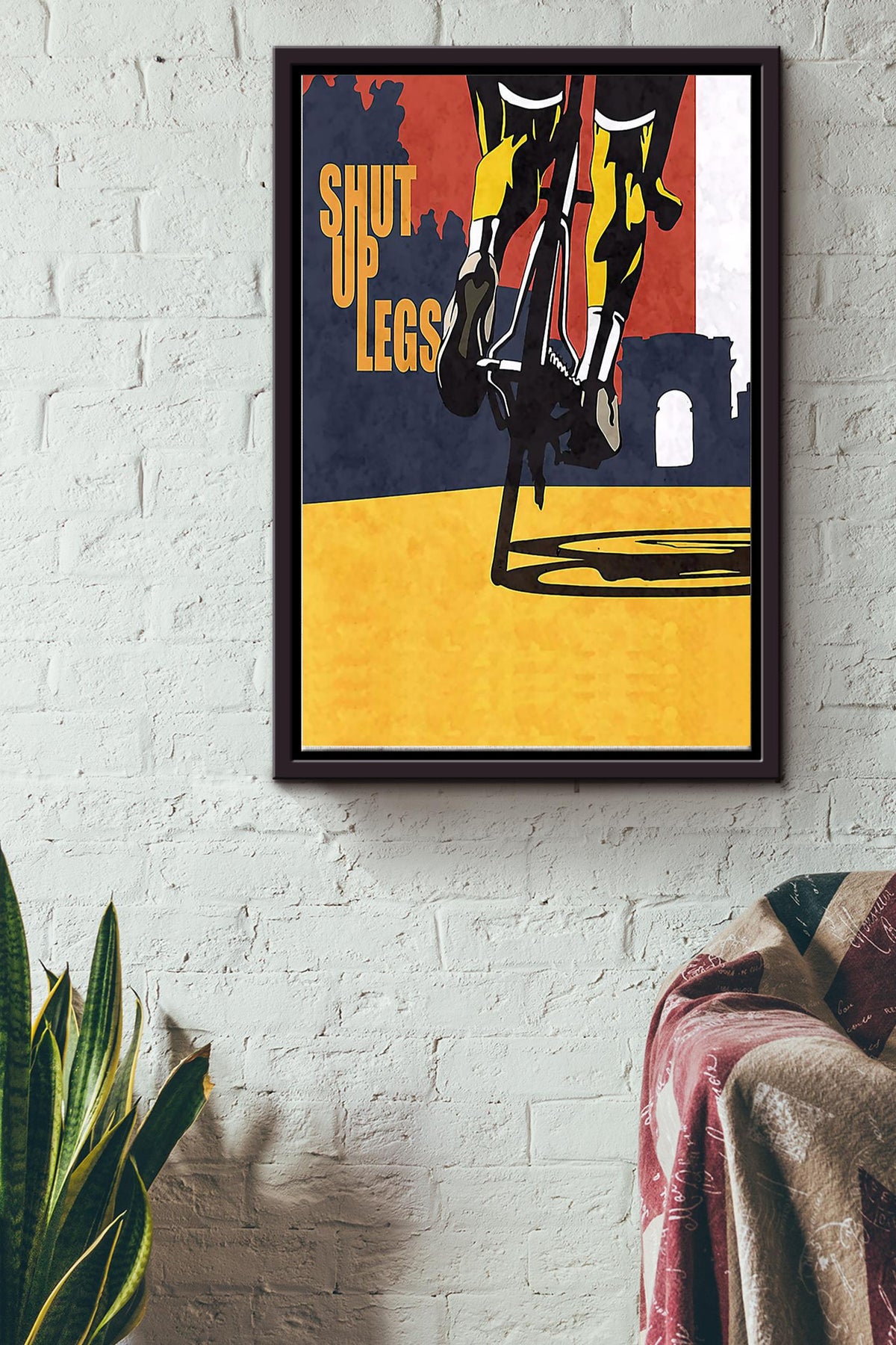 Shut Up Legs Cycling Poster Framed Matte Canvas