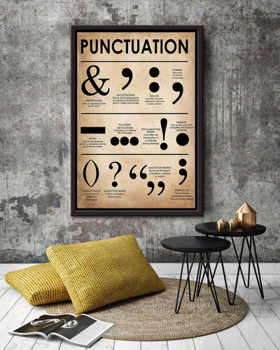 Punctuation Symbol Poster Framed Canvas
