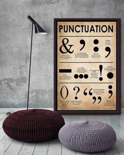 Punctuation Symbol Poster Framed Canvas