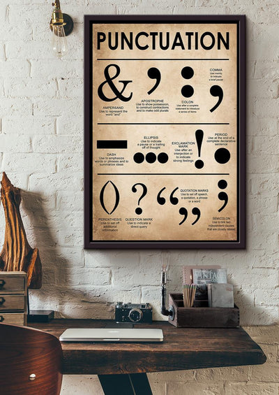 Punctuation Symbol Poster Framed Canvas