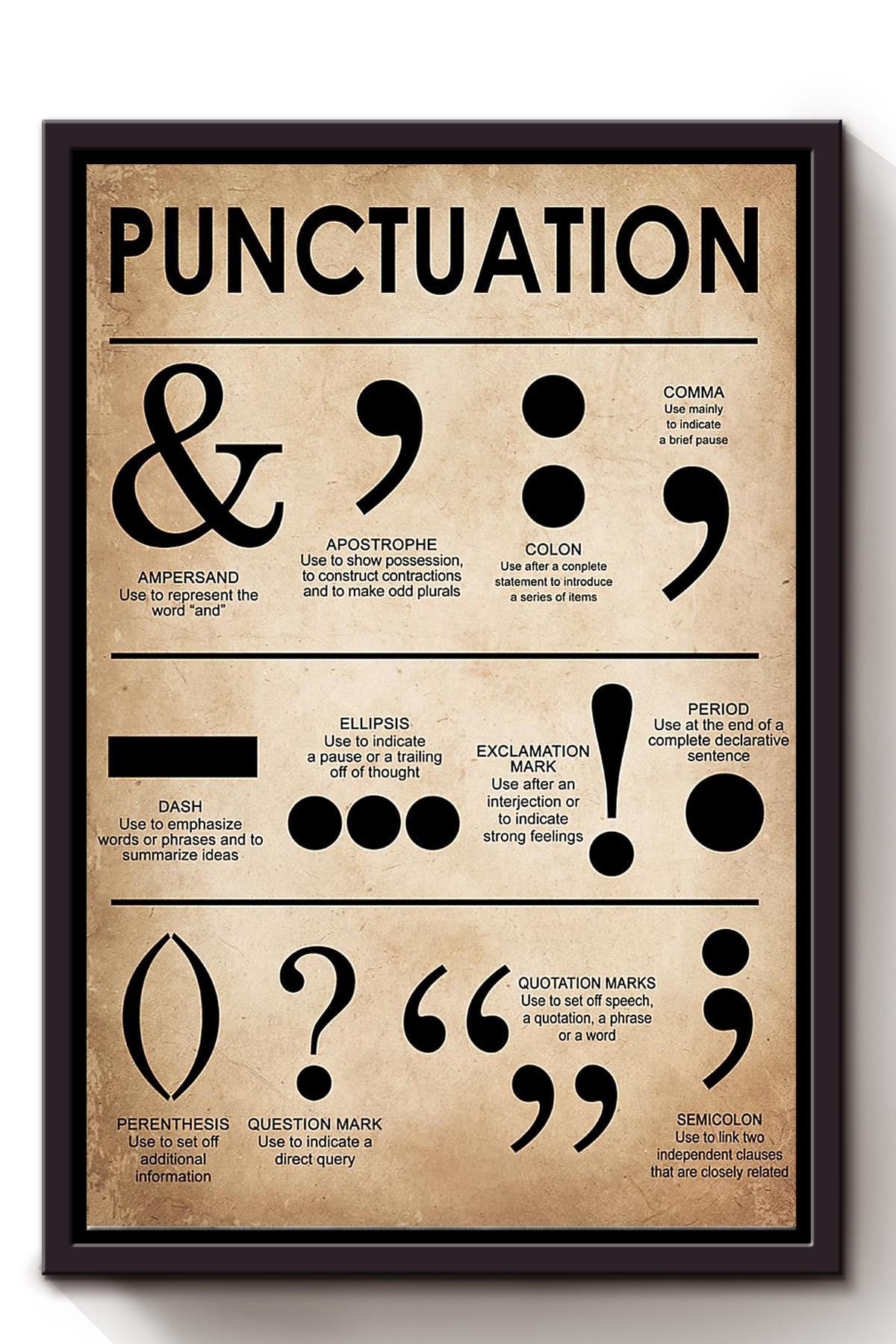 Punctuation Symbol Poster Framed Canvas