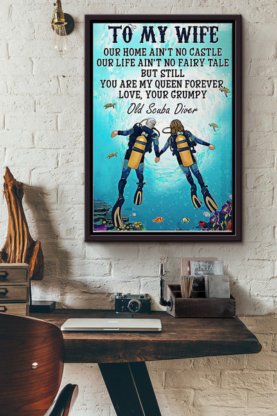 Scuba Diving - To My Wife Framed Matte Canvas